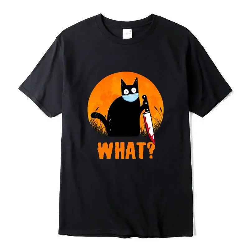 

Men's T-shirt High Quality 100% cotton Funny knife cat printing Summer casual cool loose o-neck t-shirt male tshirts tops