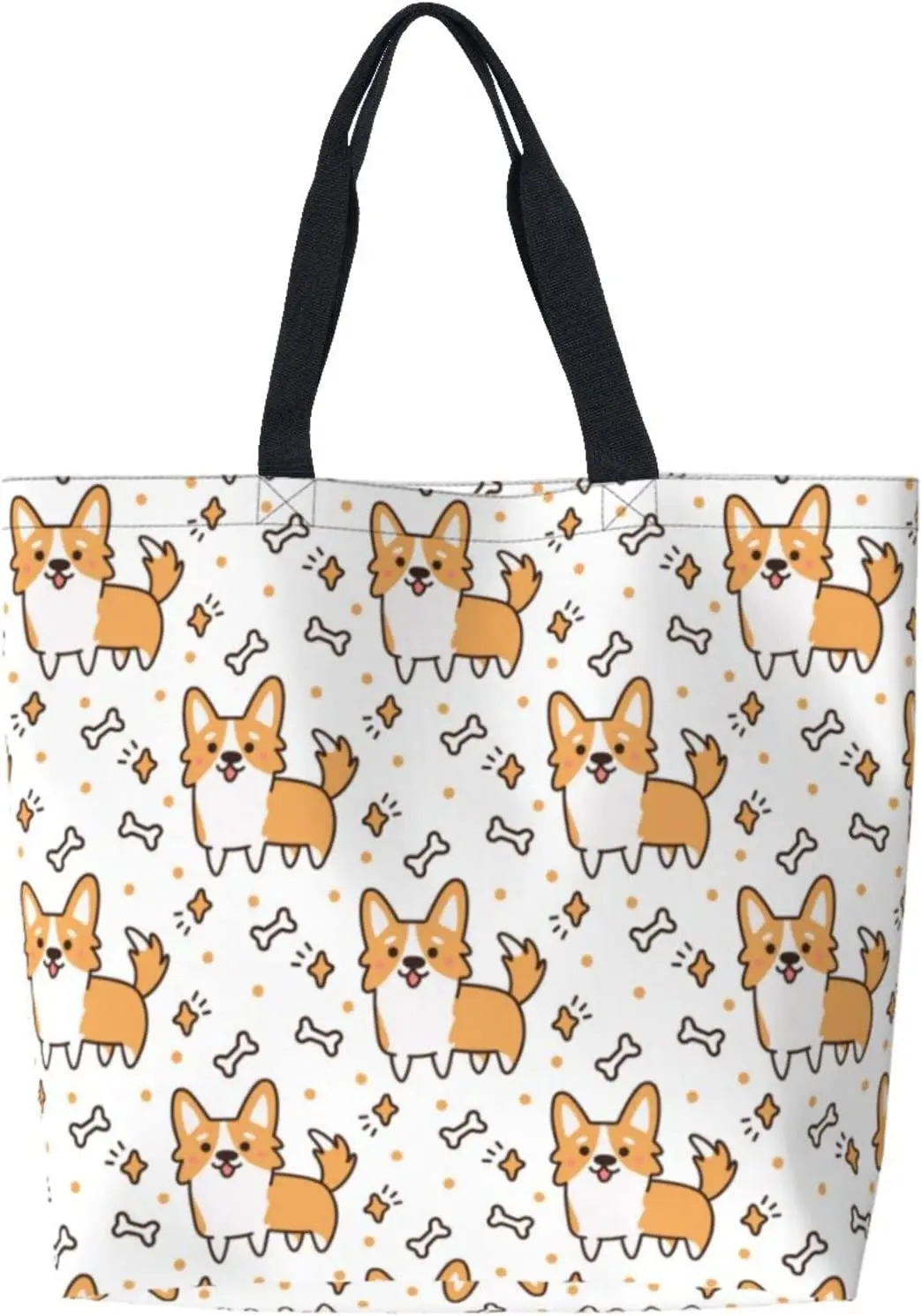 

Милые многоразовые продуктовые сумки Corgi-Сумка-тоут для женщин, Повседневная сумка через плечо, Складная Большая сумка для покупок