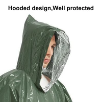 emergency raincoat aluminum film disposable poncho cold insulation rainwear blankets survival tool camping equipment