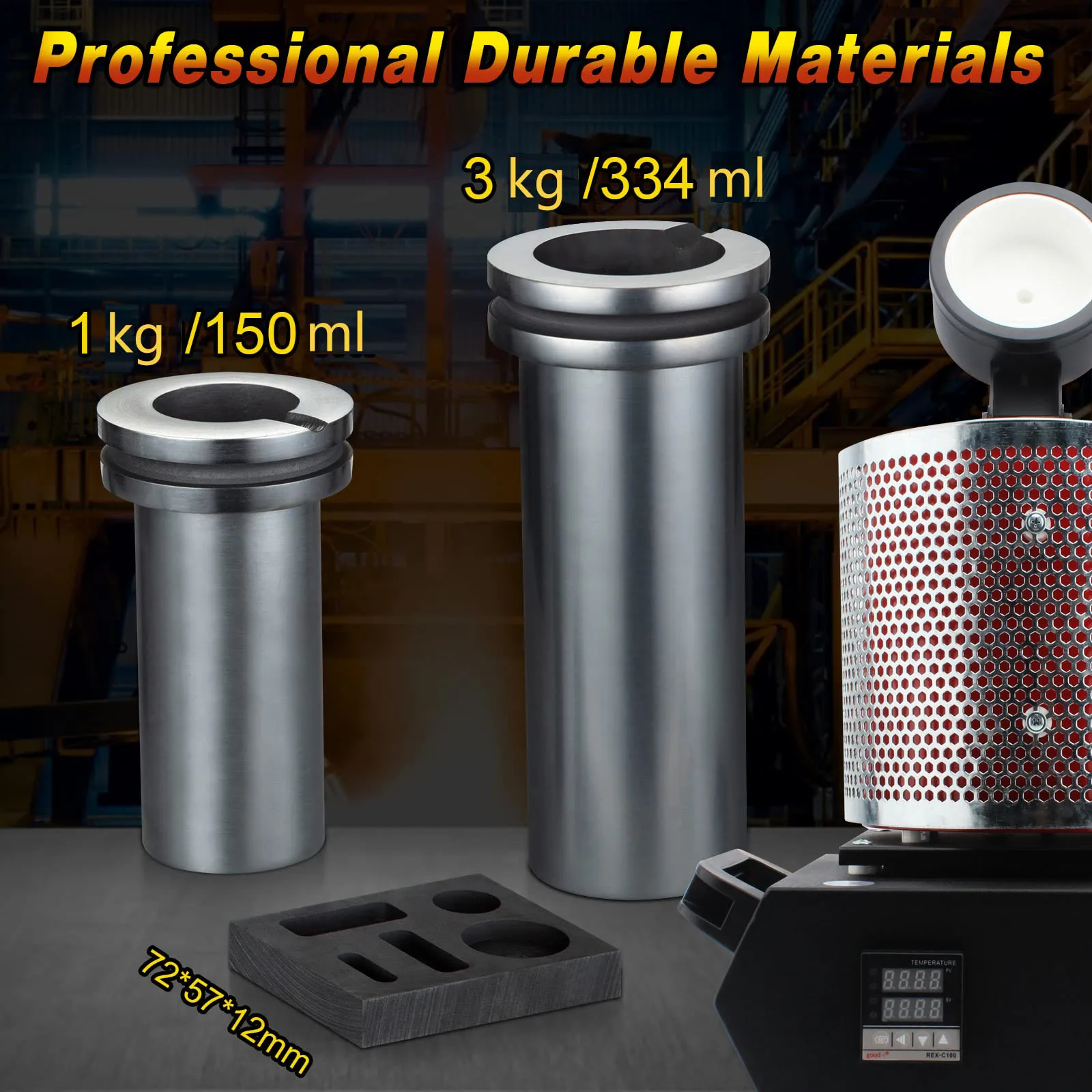 Электрическая плавильная печь 110 В/220 В 1400 Вт с 2 тигналами для литейной печи