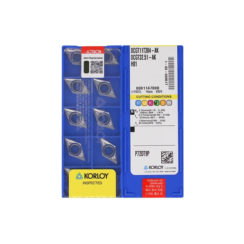 10шт KORLOY DCGT 070202 DCG 070204 070208 DCGT11T302 DCGT11T304 DCGT11T308 DCGT11T312 AK H01 Токарные пластины для