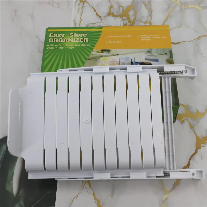 

Household Refrigerator Fresh-keeping Bag Track Storage Rack Hanging Sealed Bag Telescopic Storage Rack Free Of Punching