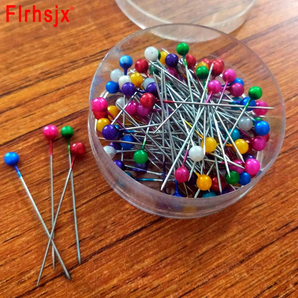 

100pcs/lot Colorful Pearl Light Locating Pins DIY Patchwork Sewing Pins Positioning Needle Garment Accessory Sewing Tools