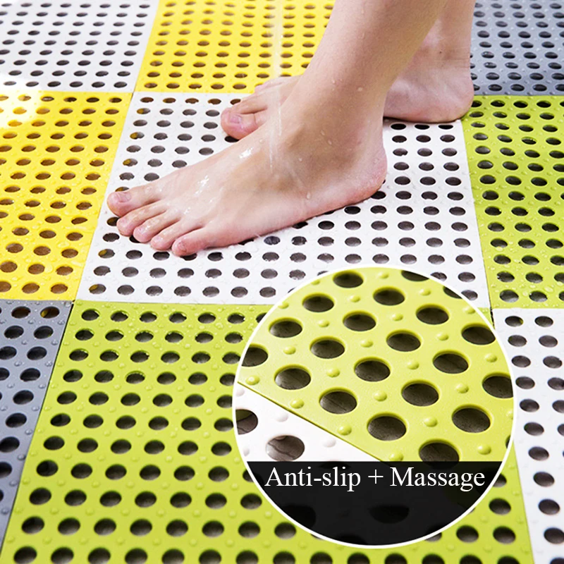 

2/4/8Pcs Water-proof Bath Mats Non-slip Foot Massage Bath Mats Bathroom Mat Household Toilet Kitchen Splicing Water-proof Mat