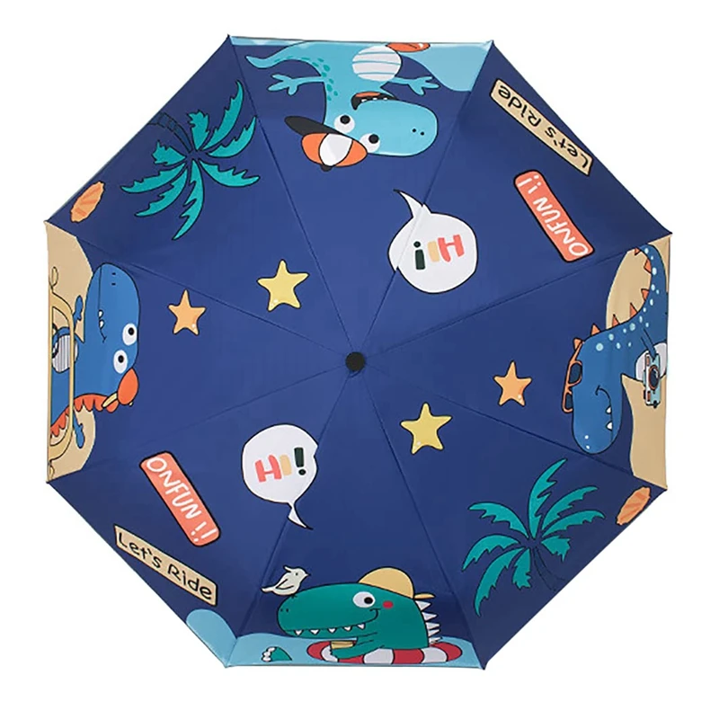 

Kids Folding Umbrella Automatic Umbrella UV Protection Toddler Umbrella Windproof Dinosaurs Umbrella Safe Umbrella