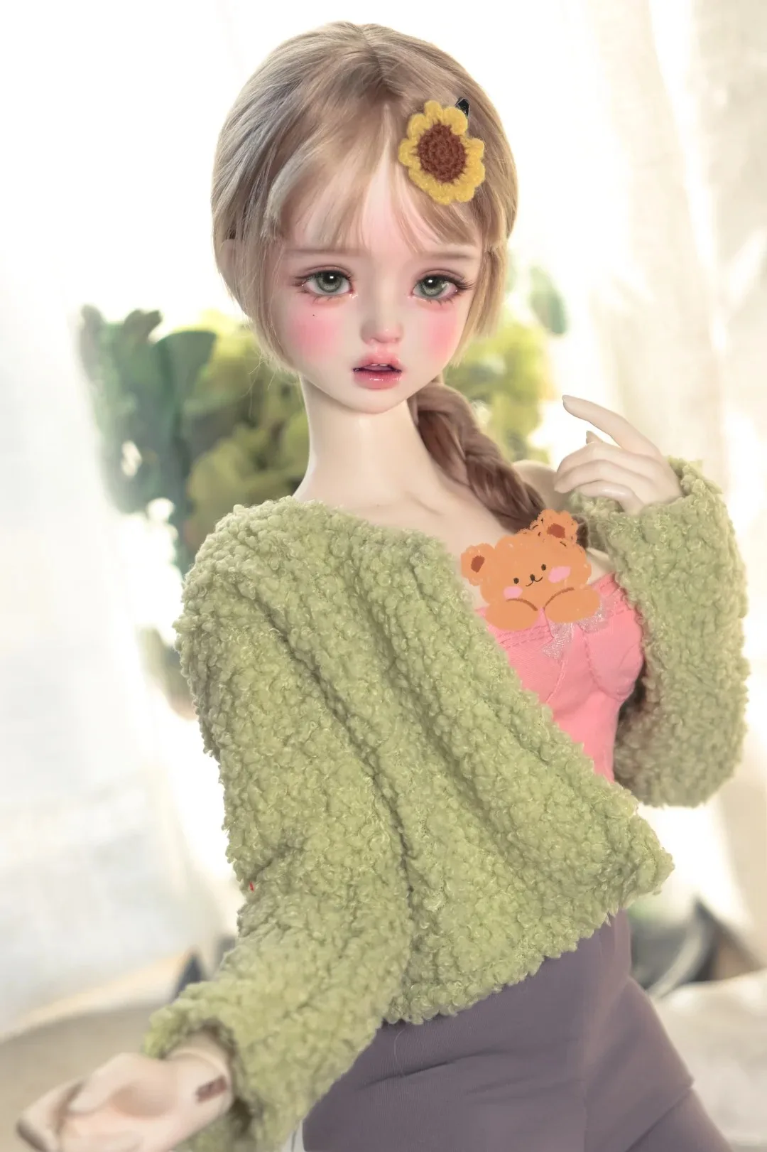 Фото Новая кукла BJD 1/4 Mengmeng Cut Girl, высококачественная фигурка, совместные новые игрушки, искусственные куклы на складе, игрушки для макияжа, бесплатная доставка №2