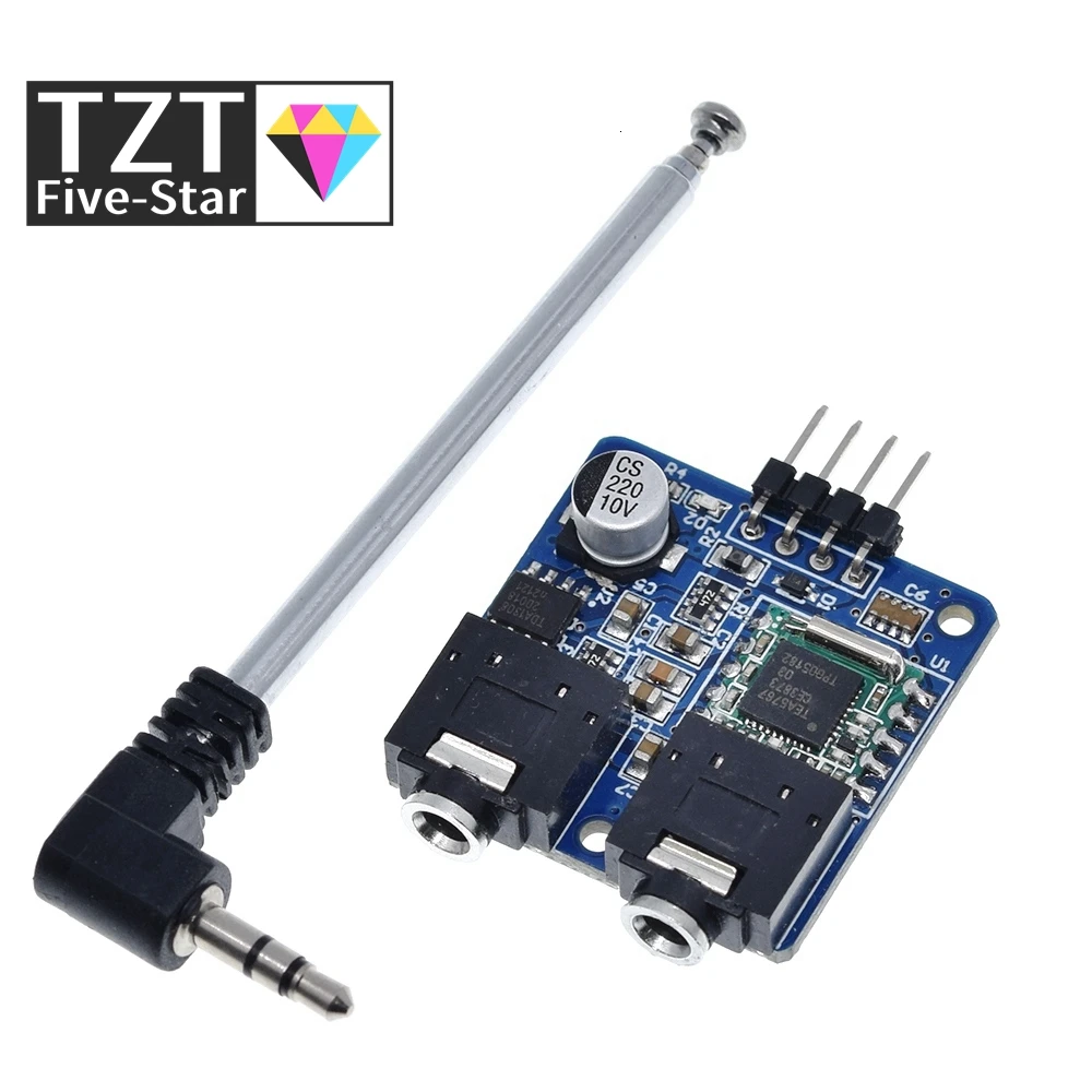 TEA5767 FM Stereo Radio Module For Arduino 76-108MHZ With Free Antenna Reverse Polarity Protection Diode Filtering