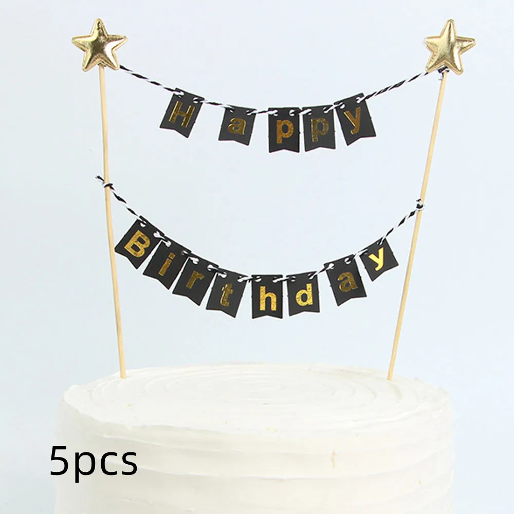 Баннер баннер на день рождения украшение стола золотой торта флаг звезда
