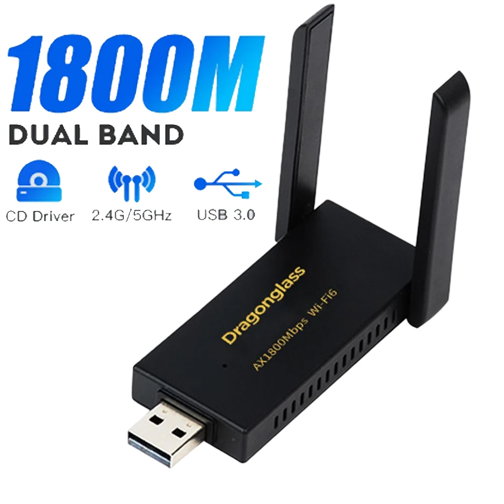 

1800 Мбит/с Wi-Fi 6 USB 3,0 адаптер сети 2,4G/телефон беспроводной Wi-Fi 6 ключ сетевая карта двойная антенна Wi-Fi адаптер