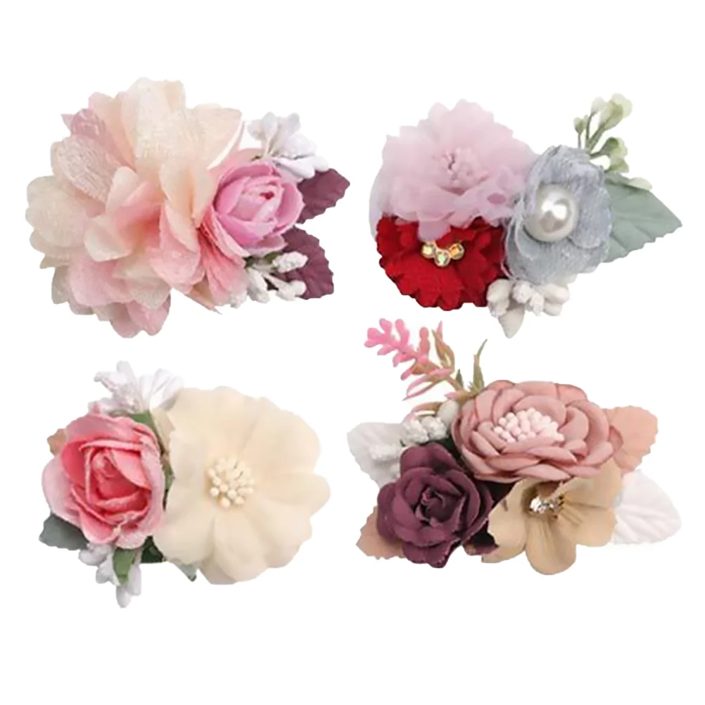 

4pcs Flower Hair Clips Hair Barrettes Floral Hair Clips Flower Hair Decors