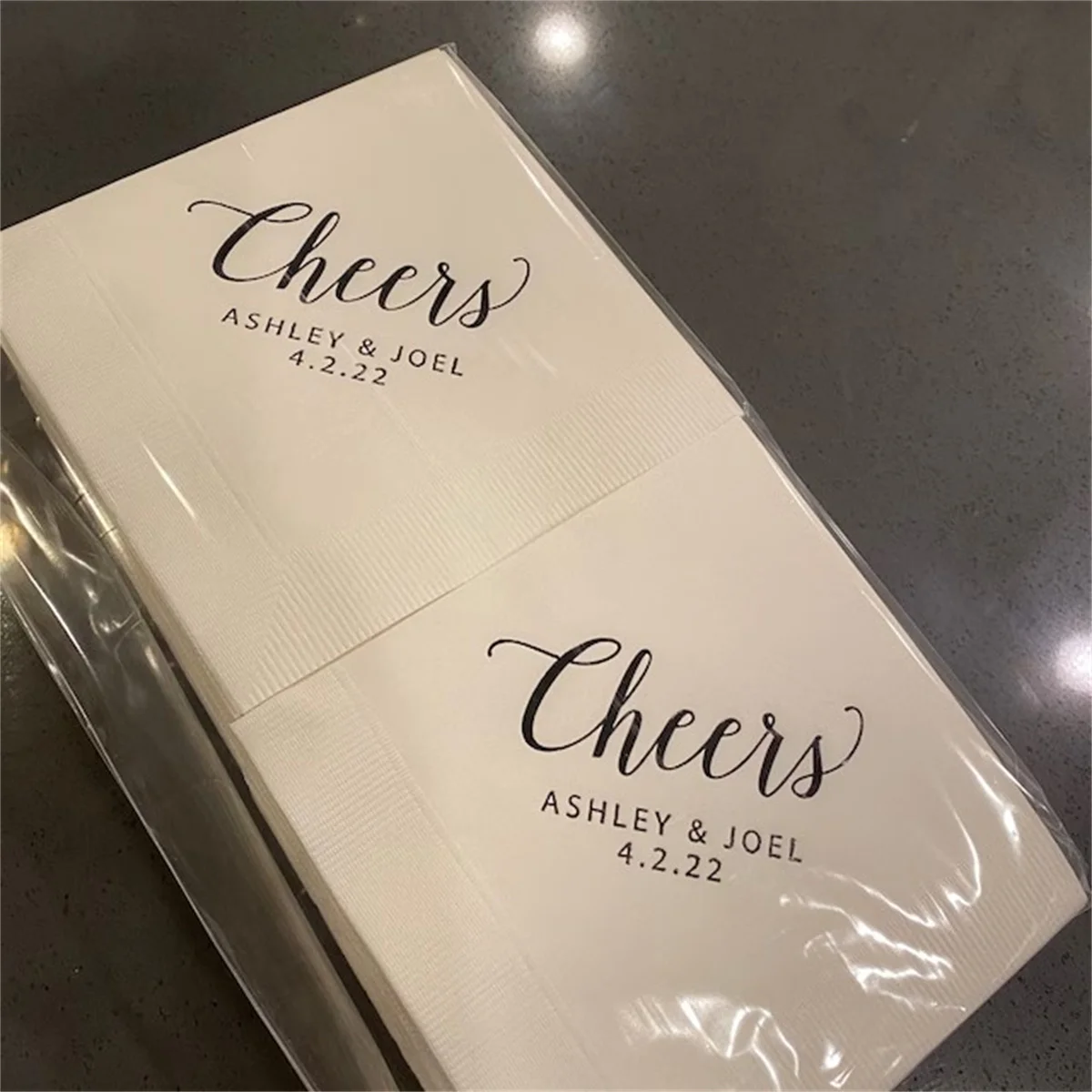 Персонализированные салфетки Свадебные на заказ с монограммой Cheers