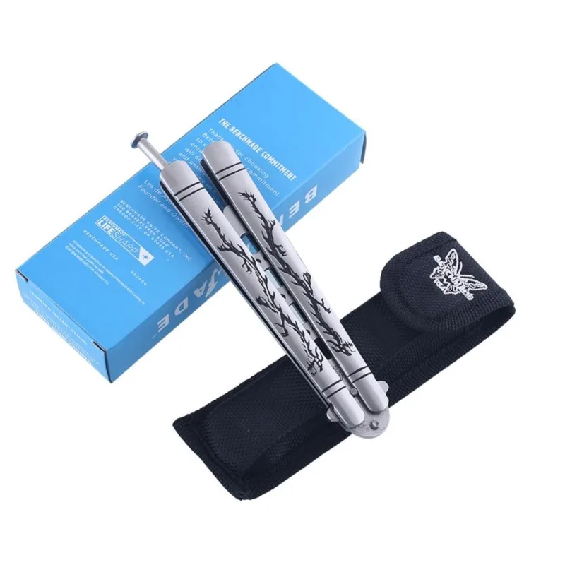 

Butterfly Knife Trainer Outdoor Training Stainless Steel Knife Folding Knife No Edge Dull Tool Combs Shape 56 HRC