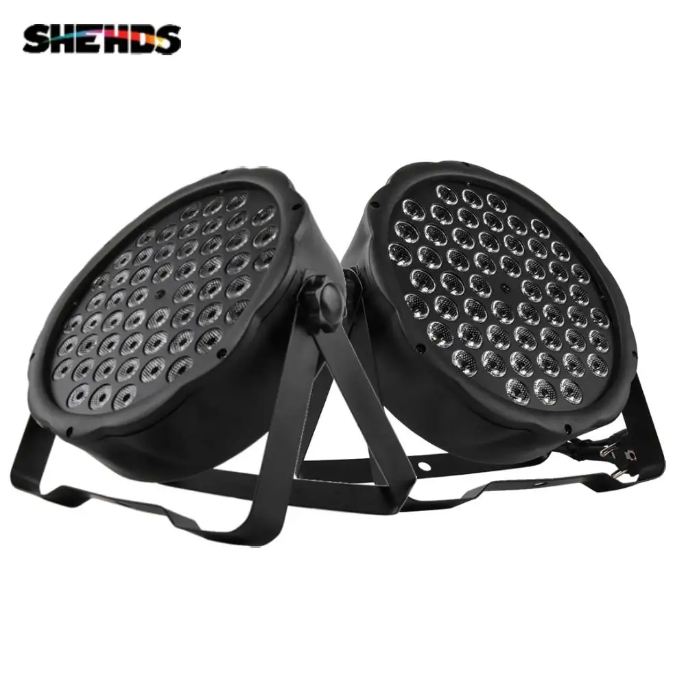 

SHEHDS LED Flat 54x3W RGBW Par Light DMX512 Control Красочный для DJ Disco Family Wedding Party Bar Сценический эффект Световое оборудование