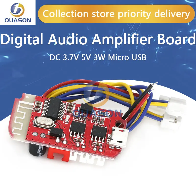 DC 3.7V 5V 3W Digital Audio Amplifier Board Double Dual Plate DIY Bluetooth Speaker Modification Sound Music Module Micro USB