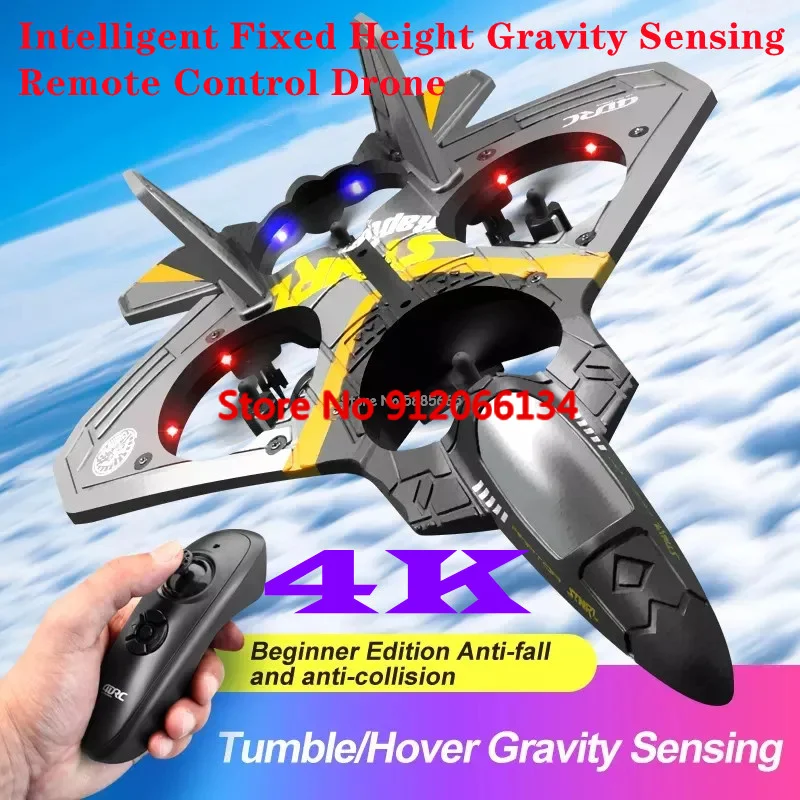 

4K HD Fixed Height Hover Remote Control Fighter 360 ° Roll One Click Takeoff EPP Gravity Induction Gravity Induction RC Airplane