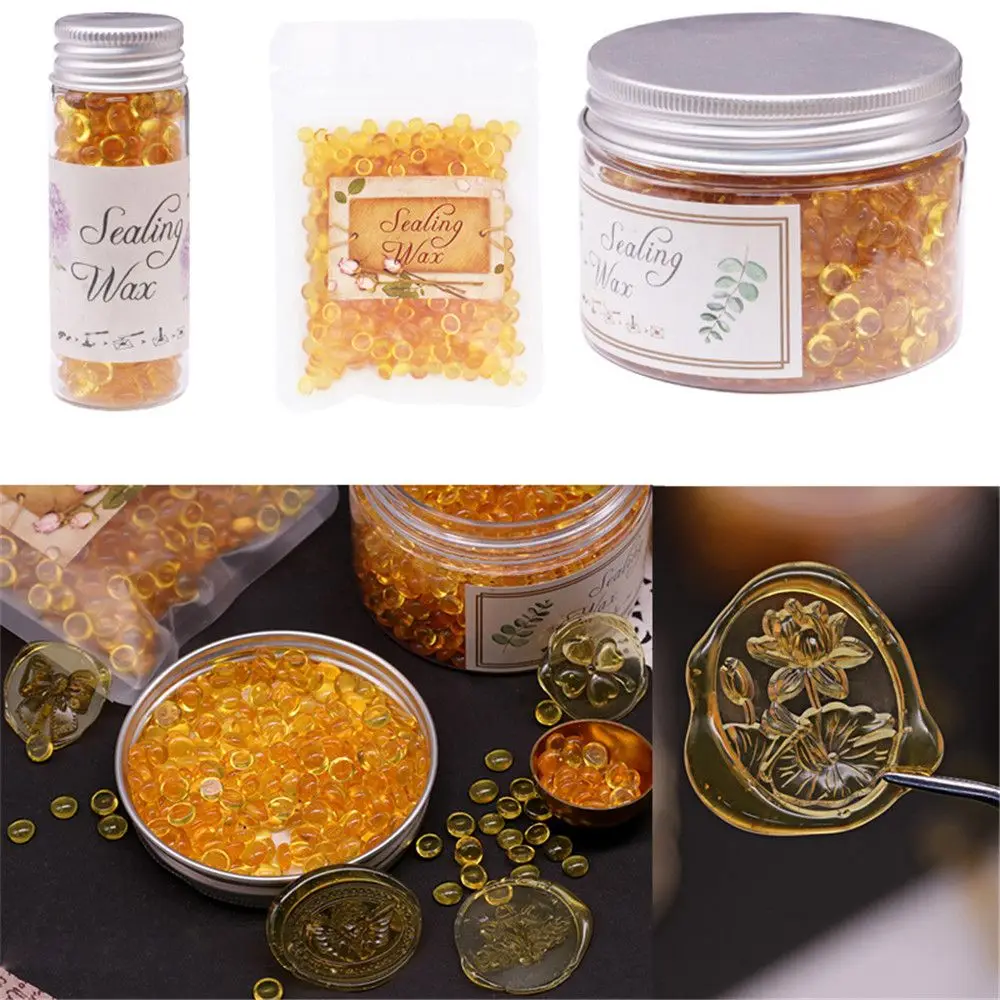 

Retro Beads Card Making Tools Amber golden glue Transparent lacquer wax particles Sealing Wax Wax Seal Stamp
