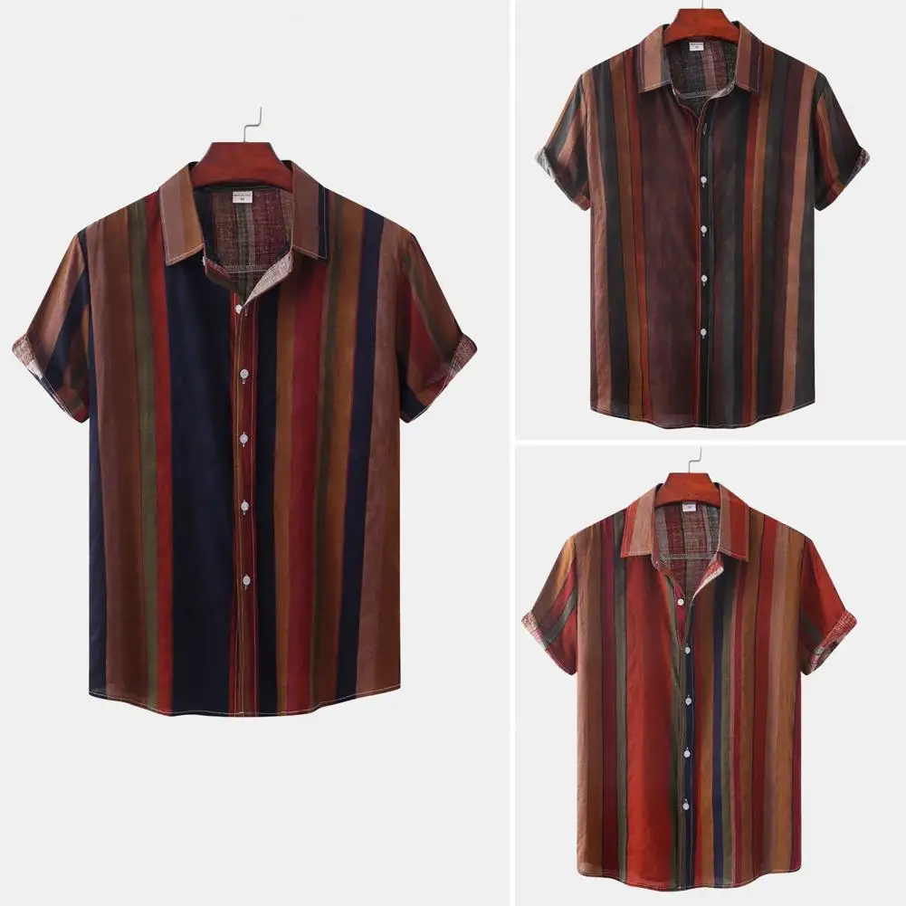 

Good Men Tops Single-breasted Firm Stitching Gentle Comfortable Men Shirt