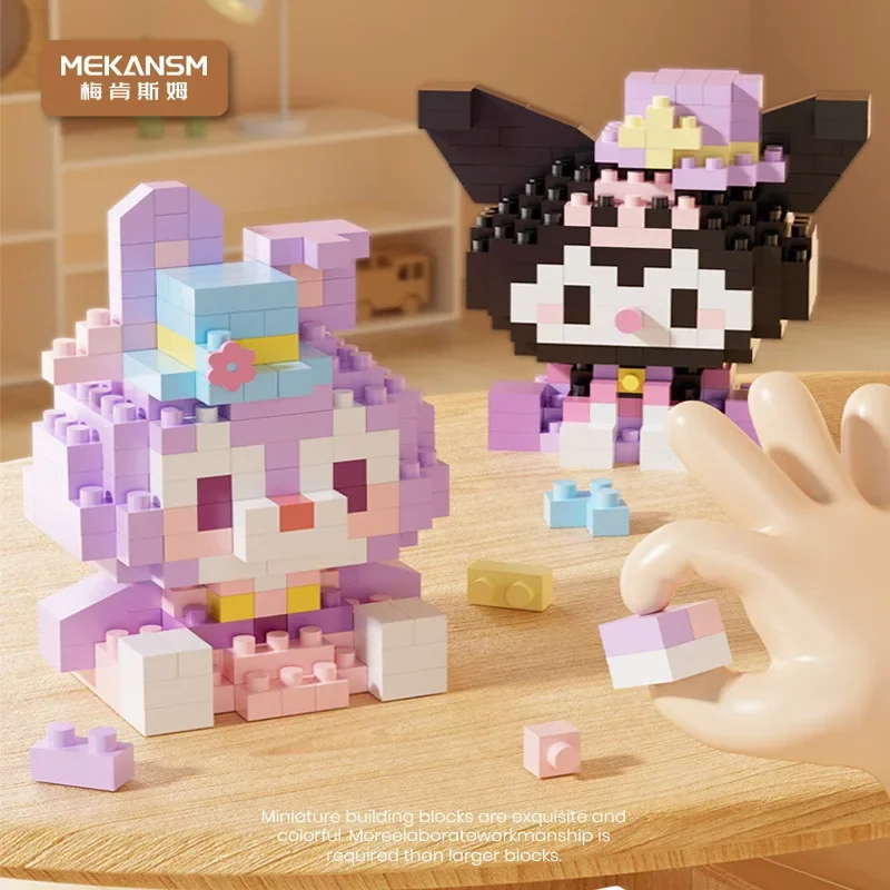 Kawaii Sanrio Panda микро строительные блоки Hello Kitty Losto DIY 3D модель MOC Pochacco мини-кирпичная