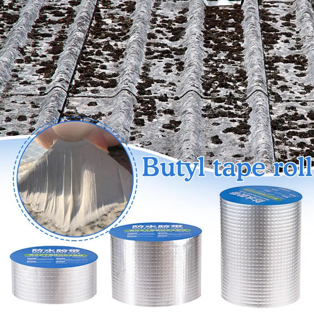 

Super Strong Waterproof Tape Aluminum Foil Butyl Rubber Stop Leaks Seal Repair Tape Self Adhesive for Roof Hose Repair Flex Tape
