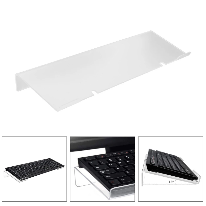

Transparent Acrylic Tilted Keyboard Display Holder Portable Keypad Holder Stand P9JB