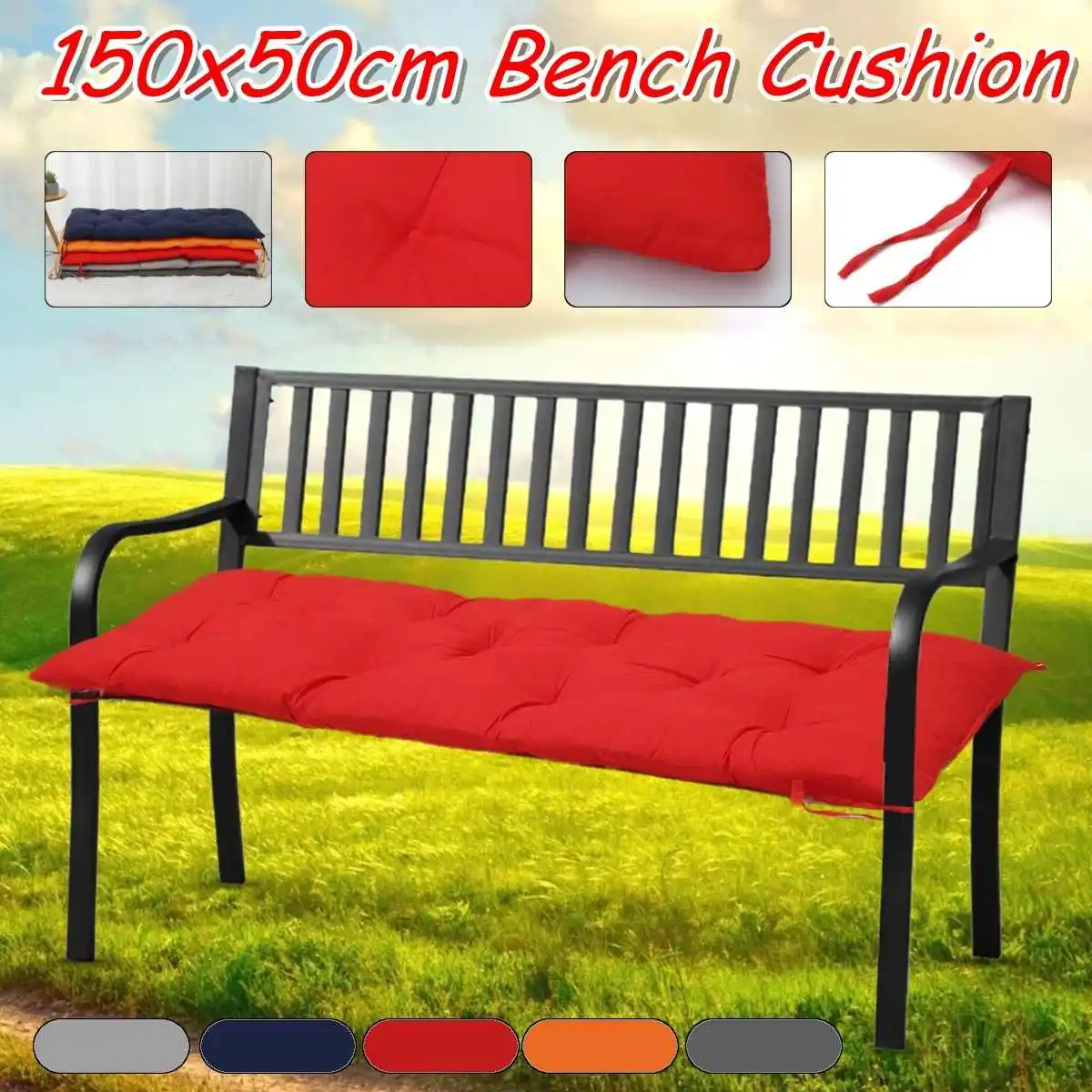 

Long Bench Cushion Non-Slip Long Chair Cushion Pure Color Chair Pad Soft Comfortable Lounger Bench Seat Chair Cushion Mat