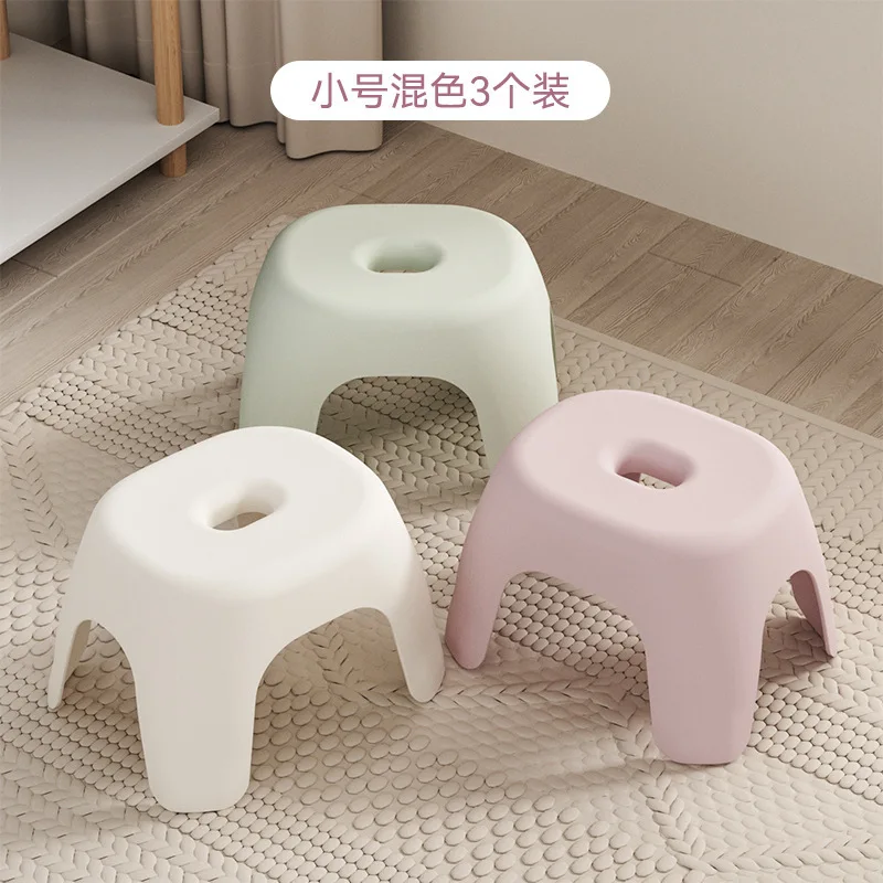 0339 Низкопрофильный бытовой пластиковый утолщенный стул для гостиной табурет