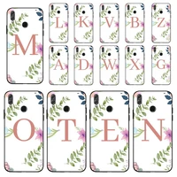 fhnblj customized initial letter flowers phone case for huawei honor 10 i 8x c 5a 20 9 10 30 lite pro voew 10 20 v30