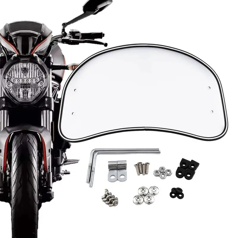 

Motorcycle Windscreen Detachable Retro Stable Wind Deflectors Lightweight Motorcycle Windshields Universal Motorcycle