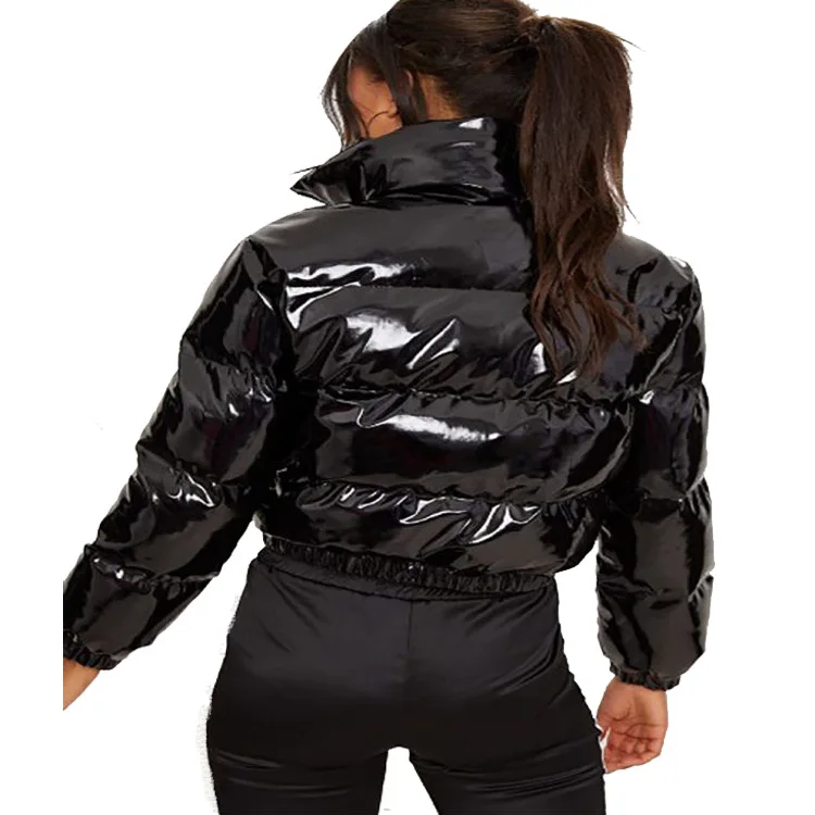 Winter Down Jacket Women 2021 Neon Color Cropped Puffer Jacket Parka Outwear Thick Bubble Coat Fashion Streetwear Trendy Jackets