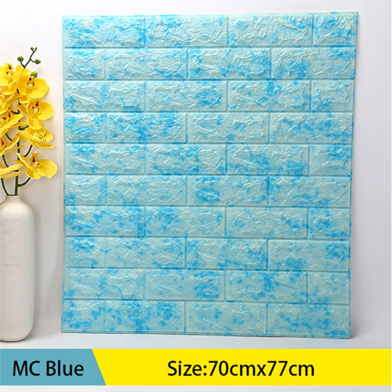 

77*70cm 3D Wall Sticker Imitation Brick Bedroom Decor Waterproof Self-adhesive Wallpaper For Living Room TV Backdrop Decor