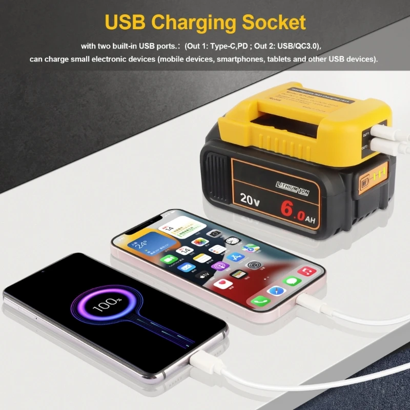 

PD15W быстрое зарядное устройство для 20V li-ion DCB200 адаптер двойной USB