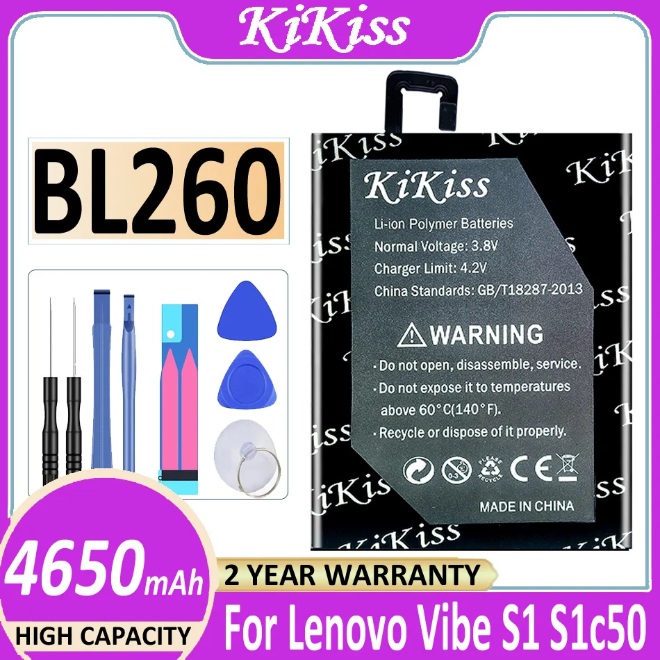 

4650mAh BL260 BL 260 Battery for Lenovo VIBE S1 Lite S1Lite S1La40 S1c50 Batteria + Free Tools