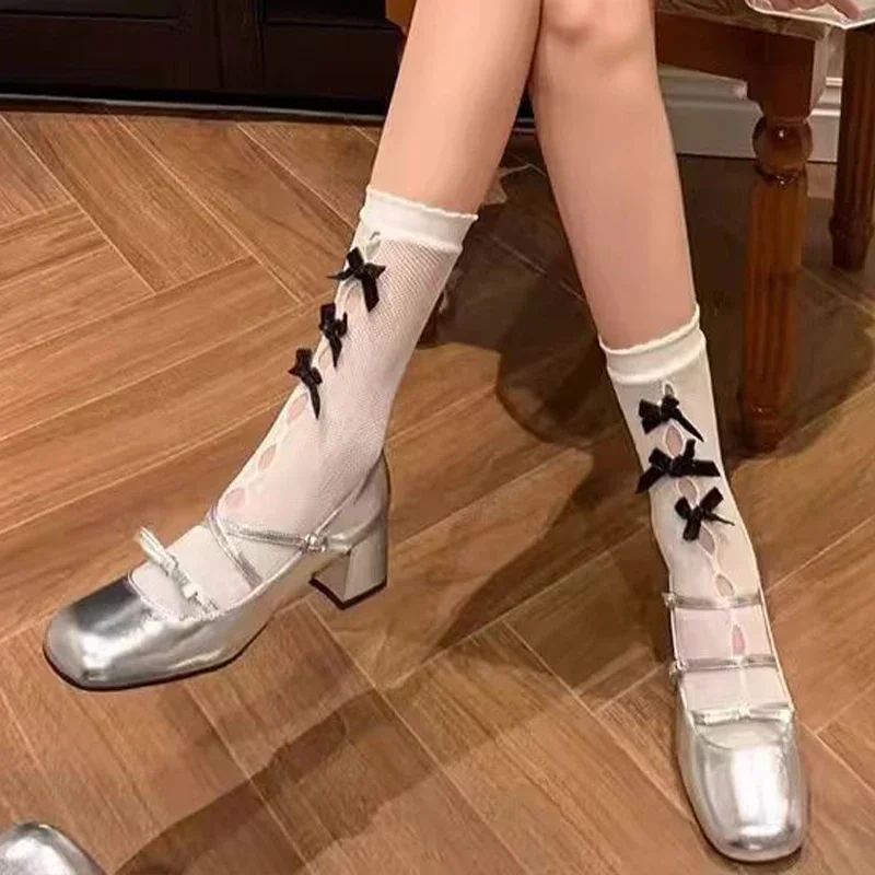 Женские туфли мэри джейн с бантом на высоком каблуке туфли-лодочки для