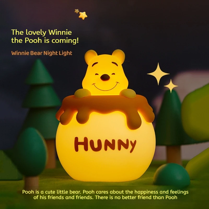 Силиконовый ночник Винни-Пух настольная лампа для защиты глаз от сна и кормления