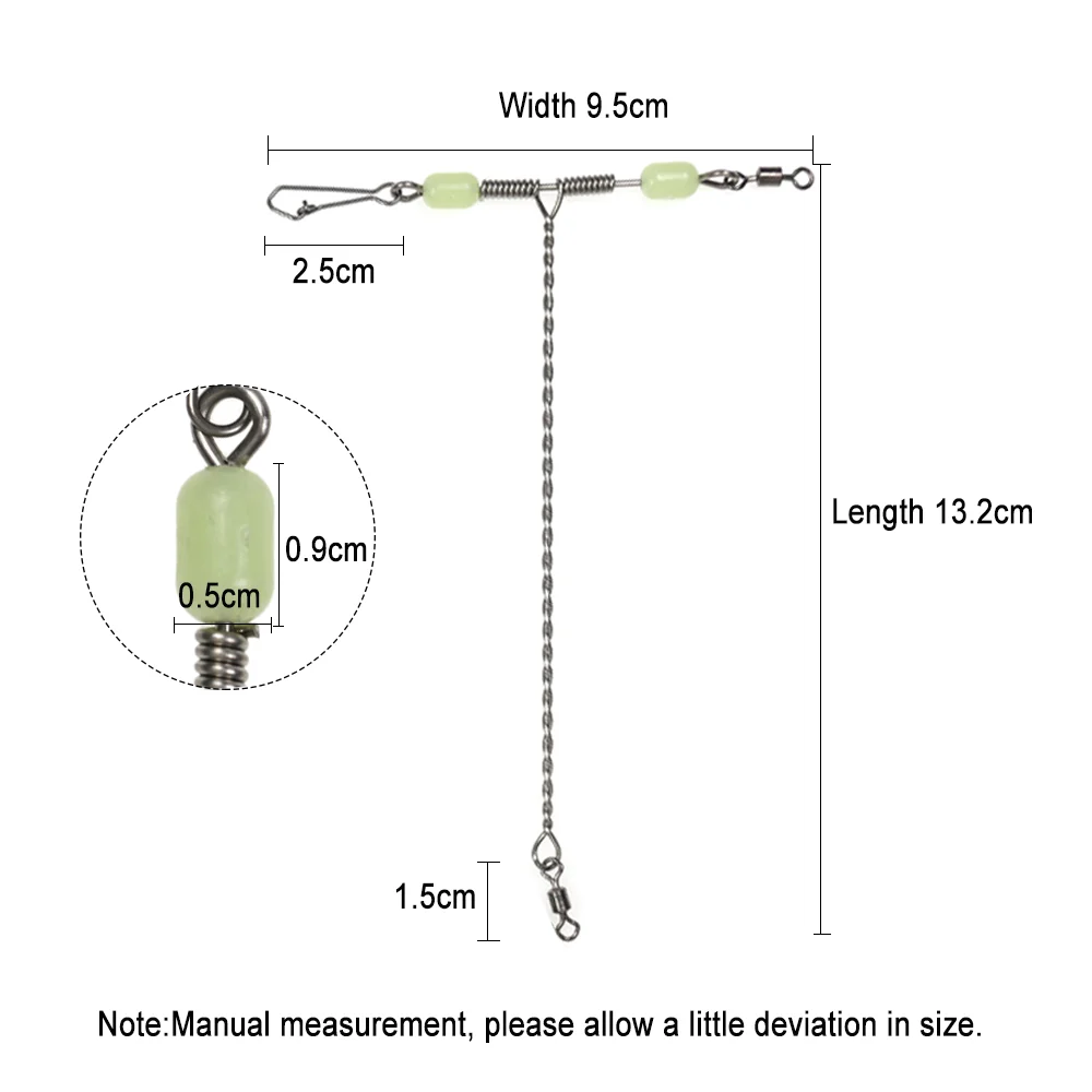 Фото LIONRIVER 3 Way Cross line Rolling Swivel со светящейся бусиной рыболовный баланс Ocean Rig Connector Морская Рыбалка снасти Аксессуары №3