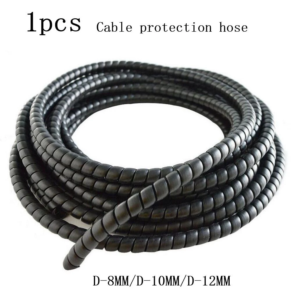 

Black Hydraulic Hose Guard / Cable Protection / Spiral Wrap - 1m ID 8-12mm Winding Hose Cable Wire Winding Pipe Spiral Wrapping