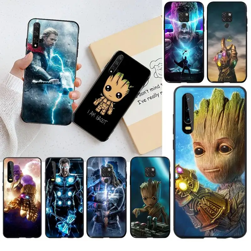 

Marvel Heroes Thanos Thor Groot Series Phone Case for Huawei P40 P30 P20 lite Pro Mate 30 20 Pro P Smart 2020 prime