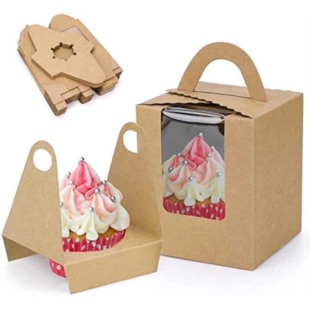 

60Pcs/lot Cupcake Cake West Dessert Candy Box Gift Box Portable Biscuit Paper Box For Kids Birthday Wedding Party Supplies