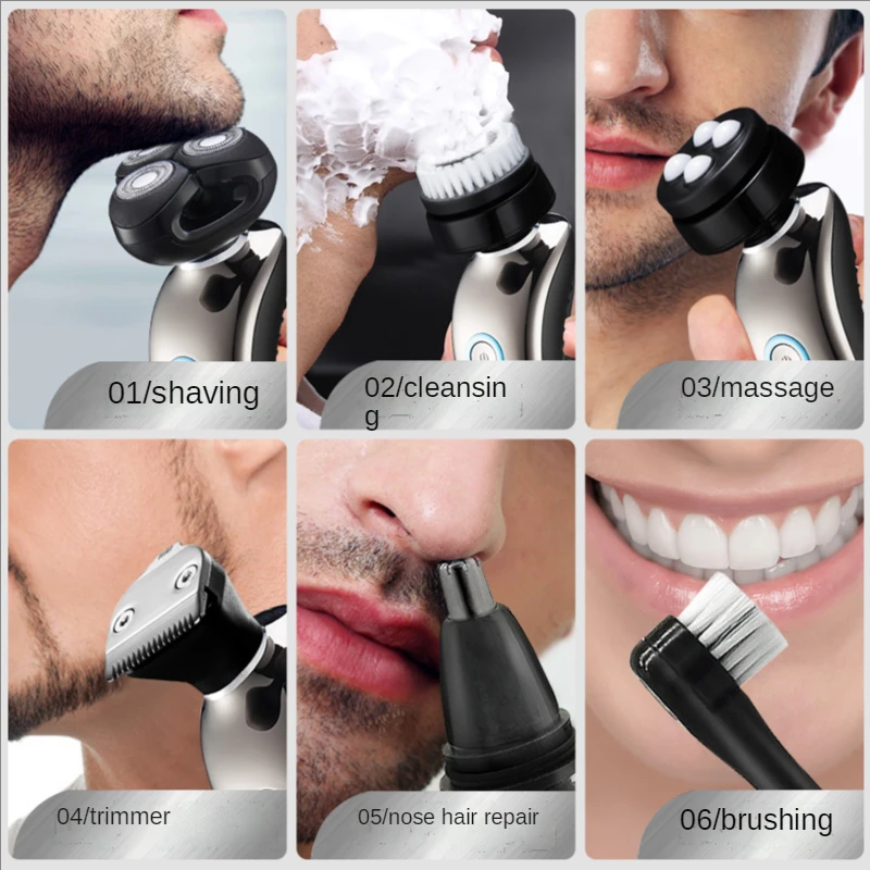 Бритвенный станок для мужчин 6 в 1 бритвенный триммер бороды электробритва |