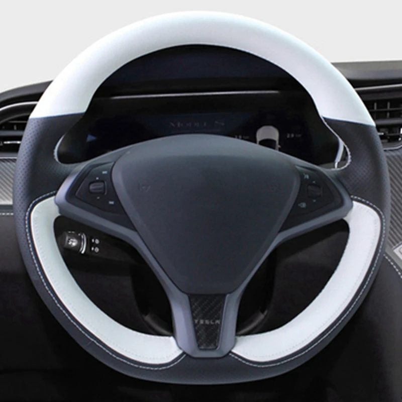 

Прошитая вручную Нескользящая замшевая оплетка из натуральной кожи, модель S 2009-2020, модель X 2012-2020