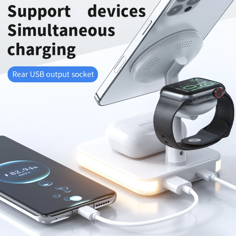 

Беспроводное зарядное устройство 3 в 1, подставка для iPhone 12 13 Pro Max, мини Магнитная зарядная док-станция для Apple watch Airpods Pro, зарядное устройство