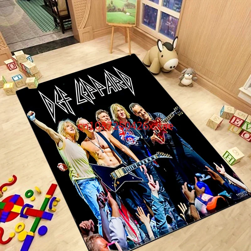 Фото Большой ковер с принтом D-ef Leppard Band, коврик для гостиной, спальни, дивана, напольные коврики, коврик для ванной, игровой коврик №5