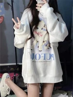 deeptown kawaii anime hoodies women harajuku hip hop oversized sweatshirts cute cartoon loose casual o neck tops korean fashion