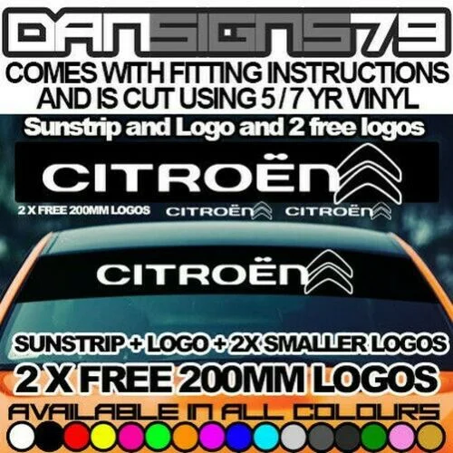 

For CITROEN RACING SUNSTRIP SUN STRIP WINDOWBAND DS3 WINDOW BAND C2 C4 C3 SAXO