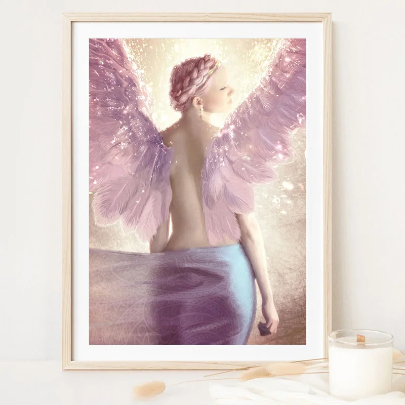 

Angels Poster Aurora Serene Messenger Eternal Flame Wall Art Picture Print Canvas Painting Living Room Aesthetic Home Decor Gift