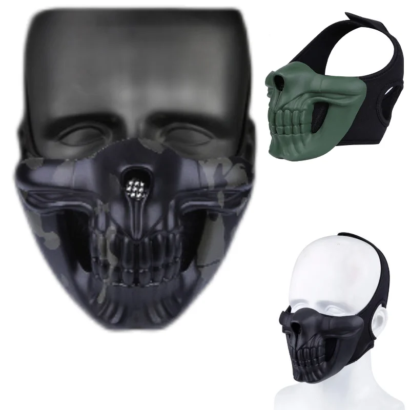 

Military Tactical Airsoft Paintball Skull Mask Lower Half Face CS Wargame Field Hunting Protective Shooting Masks Party Supplies