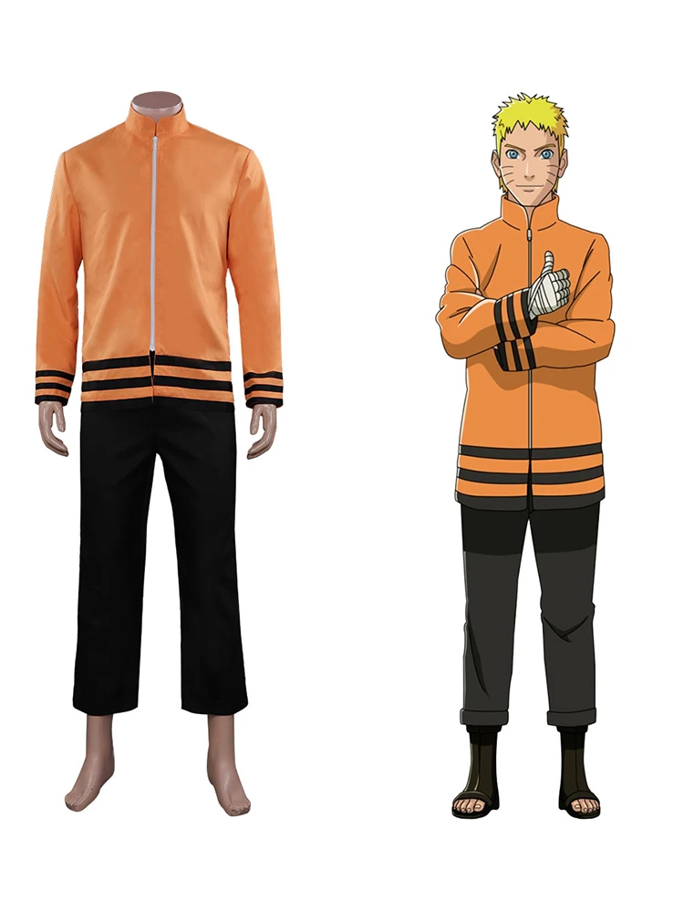 

Anime Naruto Boruto Uzumaki Cosplay Costume Boys Man Orange Coat Jacket Pants Outfits Halloween Carnival Performance Show Suit
