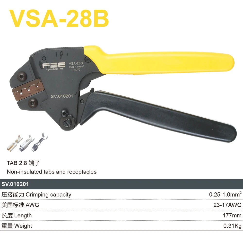 

VSA-28B 48B VSB-30J 03B Обжимные щипцы инструменты для вытягивания трубки изолированные клеммы Электрический зажим многофункциональный инструмент VSA VSB комплект