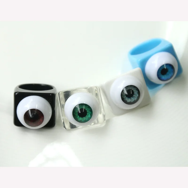 Модное готическое искусственное акриловое кольцо на палец в виде глаза дьявола
