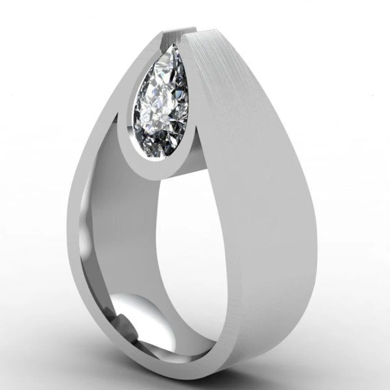 

Classic Delicate Teardrop AAA Cubic Zirconia Rings for Women Charms Big Water Drop Shaped CZ Wedding Rings Statement Jewelry